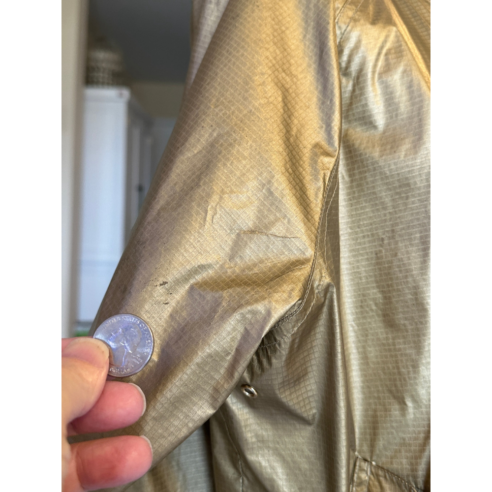 Vintage Women's Lauren Ralph Lauren Windbreaker Jacket Hood XL Gold Metallic - Picture 16 of 16